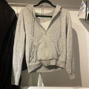 HM Cropped Gray Zip up Hoodie